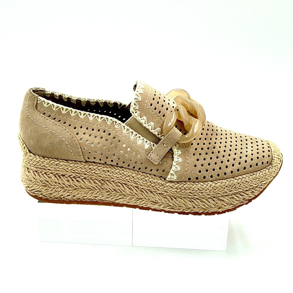 Dolce Vita Size 8.5 Sand Suede Platform Espadrille Slip On Shoes Jhenee